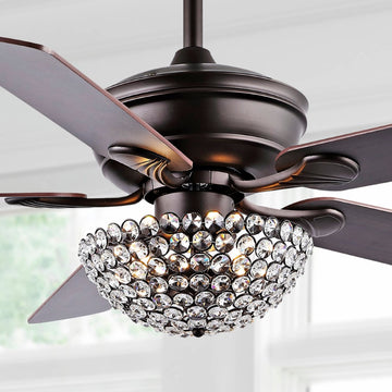 Cammy 52" Traditional Transitional Iron LED CEILING FAN - JONATHAN Y